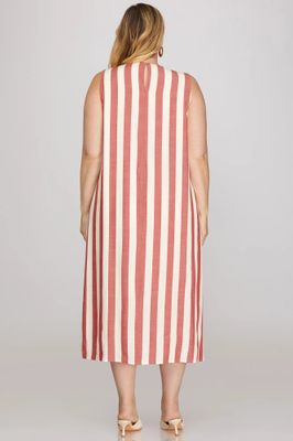Plus Sleeveless Midi Dress