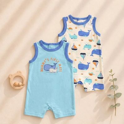 Baby Boy’s Sleeveless Rompers Tank Top Jumpsuit