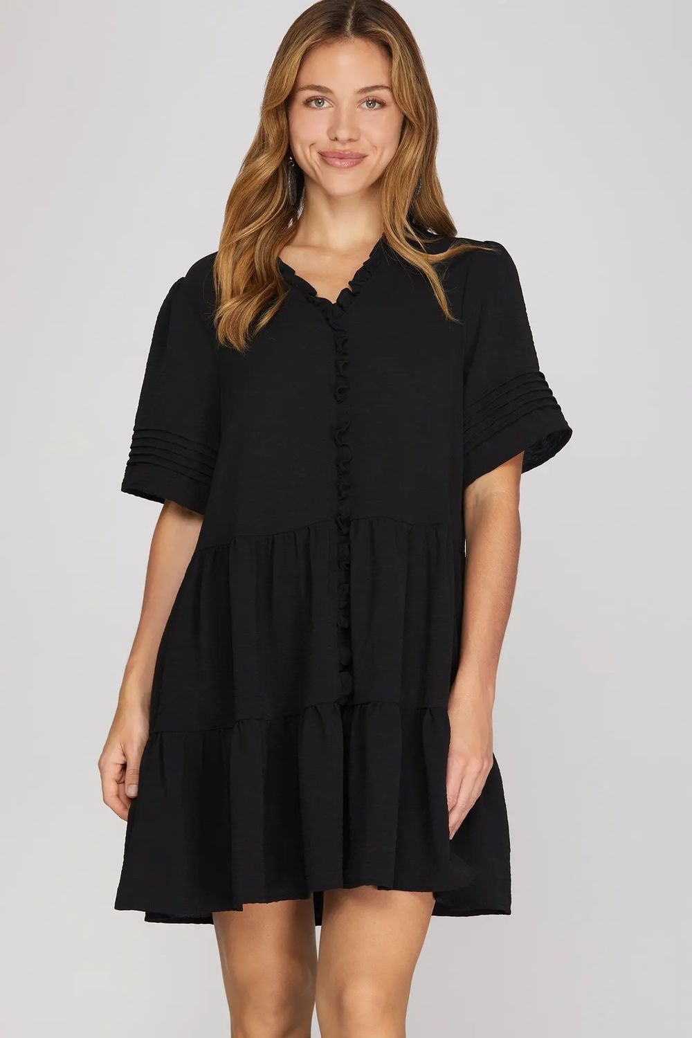  Ruffled Tiered Mini Dress 