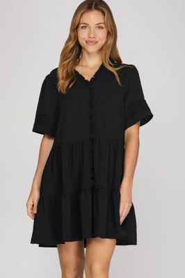  Ruffled Tiered Mini Dress 