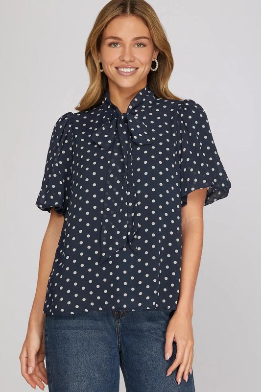 Polka Dot Print Top
