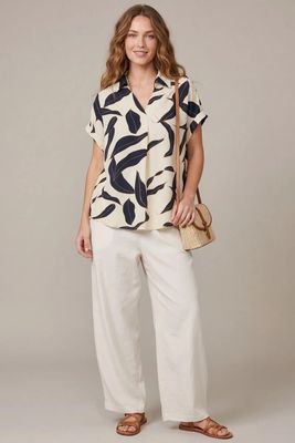 Collared Printed Top