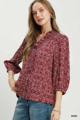Ruffle Button Down Top
