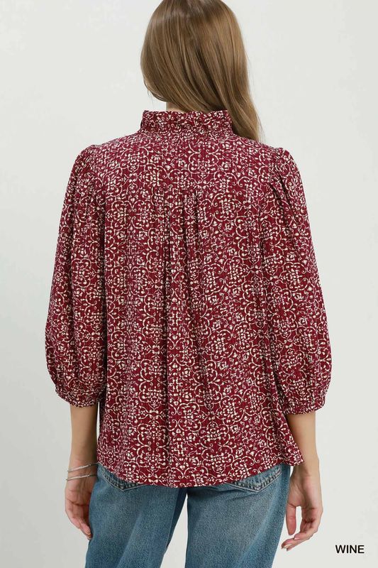 Ruffle Button Down Top