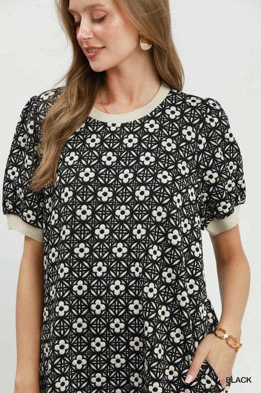 Puff Sleeve Mini Dress