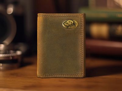 Vintage Tan Leather Trifold Wallet