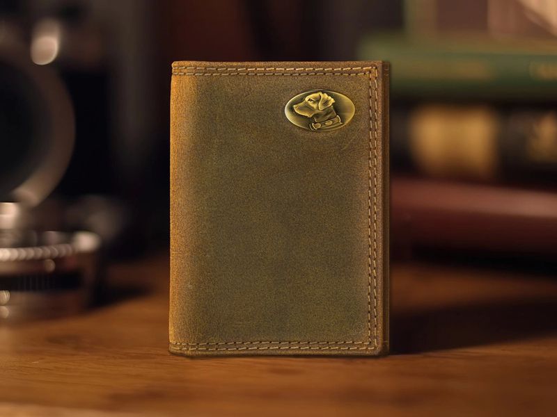 Vintage Tan Leather Trifold Wallet