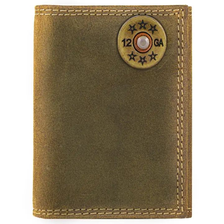 Vintage Tan Leather Trifold Wallet