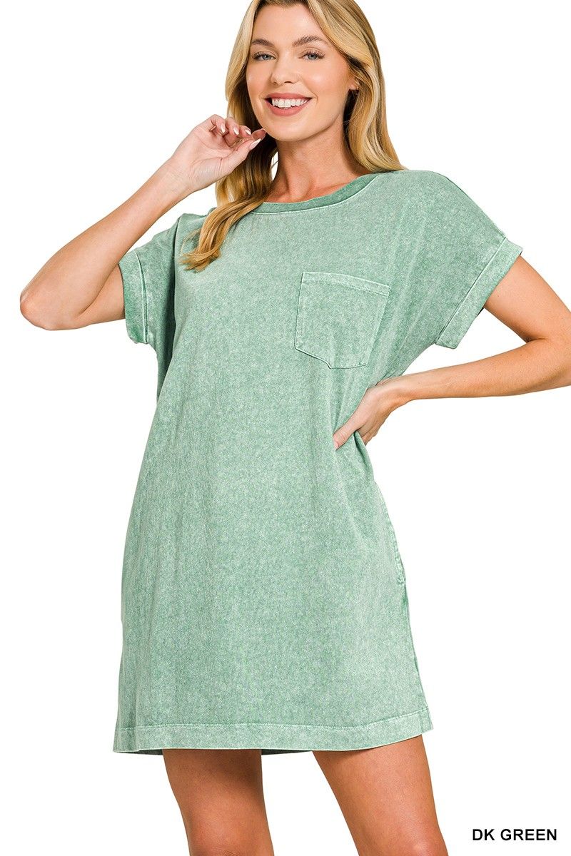 Halo Washed Premium Cotton T-Shirts Dress