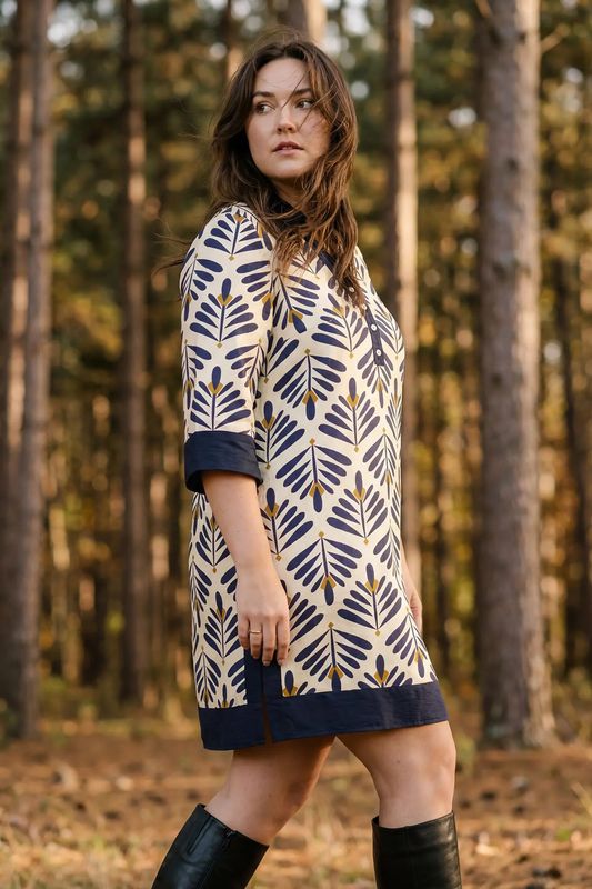 Plus Half Sleeve Printed Mini Dress