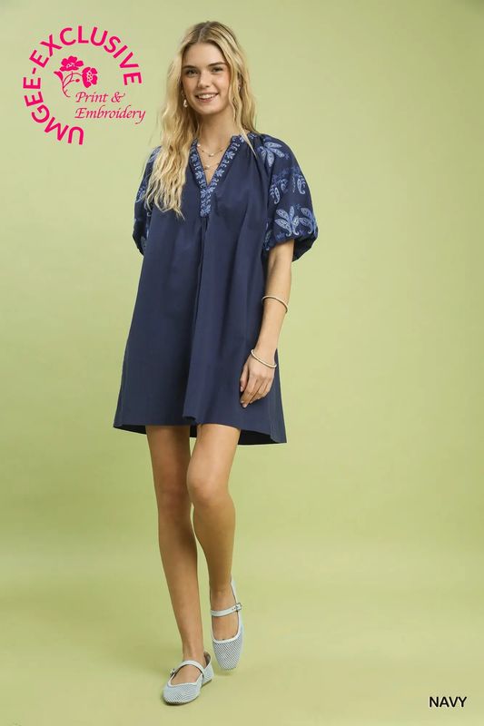 Puff Sleeve Swing Dress