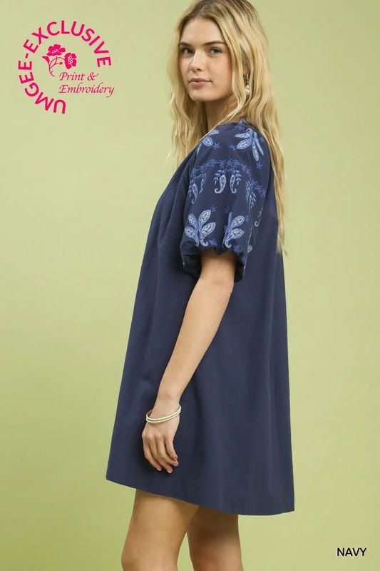 Puff Sleeve Swing Dress