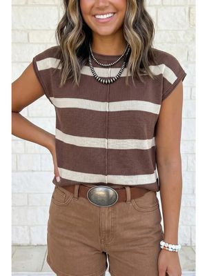 Striped Knit Western Sweater