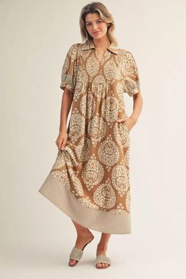 Geo Floral Midi Dress
