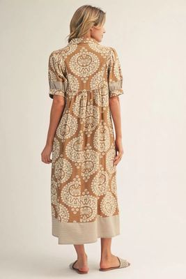 Geo Floral Midi Dress