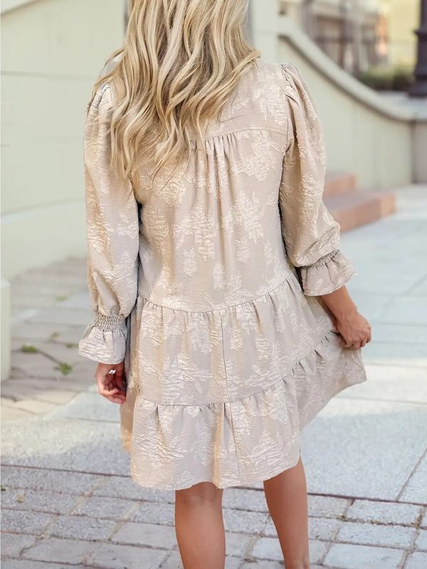 Long Sleeve Tiered Mini Dress