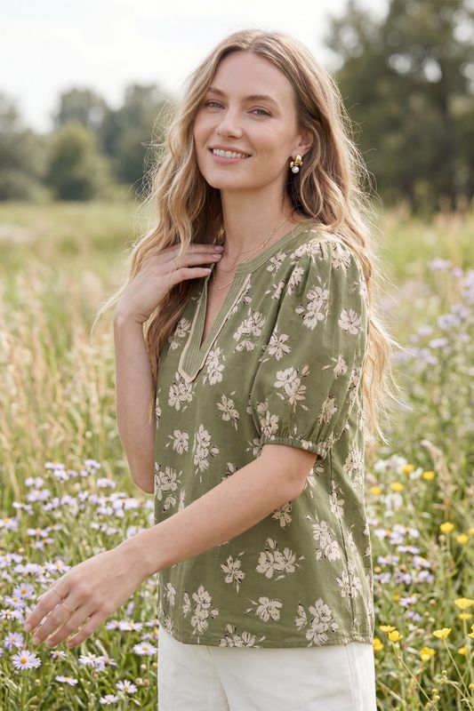 Woven Print Top