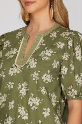 Woven Print Top