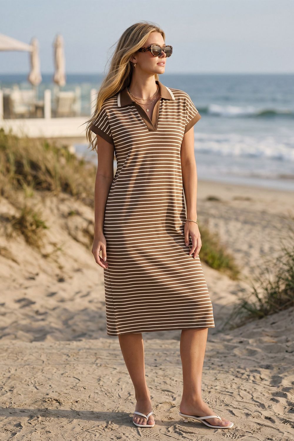 Collarded Midi Dress