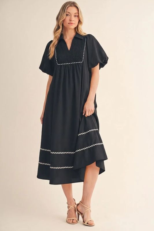 Solid Midi Dress