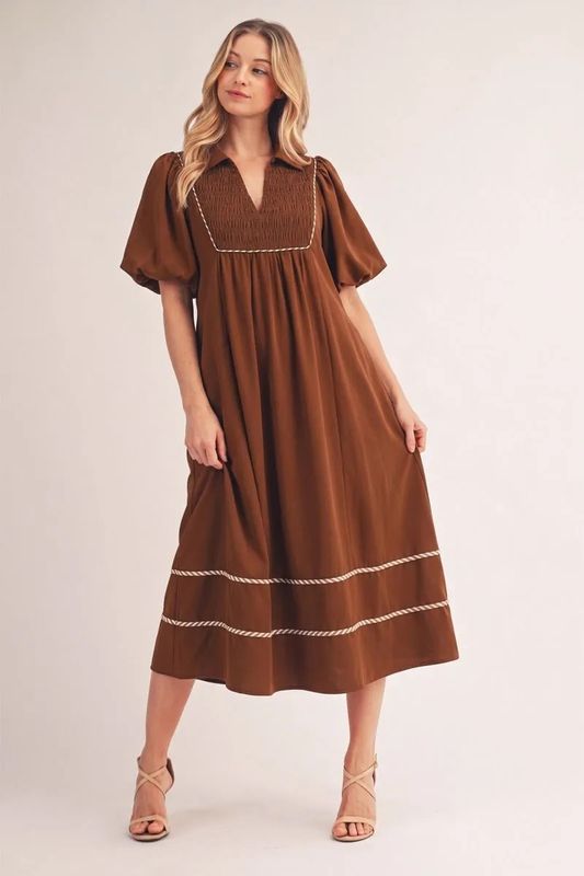 Solid Midi Dress