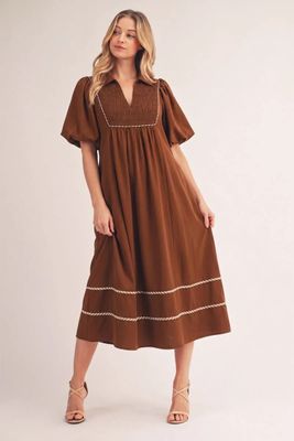 Solid Midi Dress