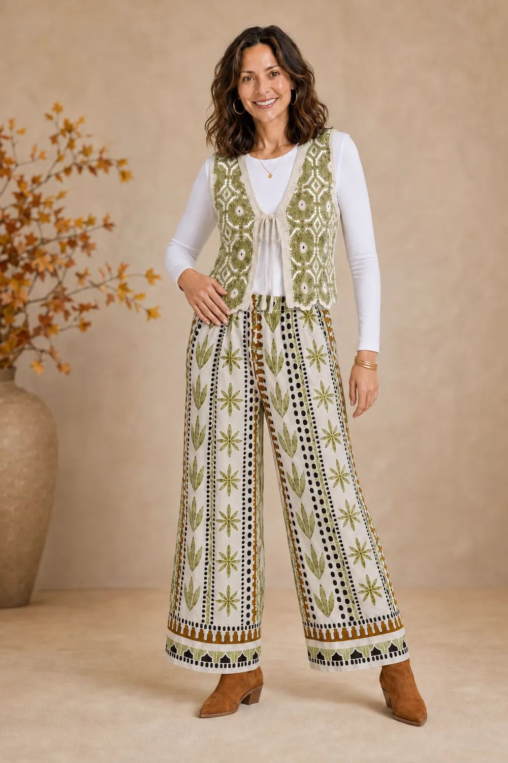 Tie Front Wide Leg Pant