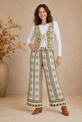 Tie Front Wide Leg Pant