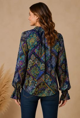 Floral Tie Front Blouse