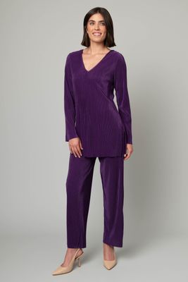 Mini-Pleat V-Neck Tunic
