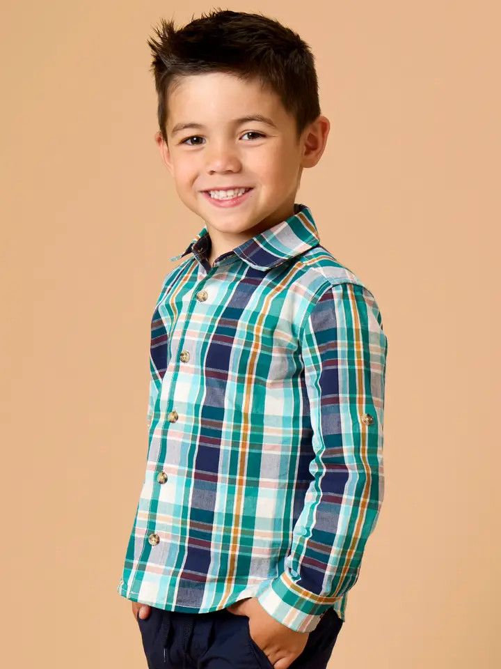 Forest Plaid Button Down Shirt