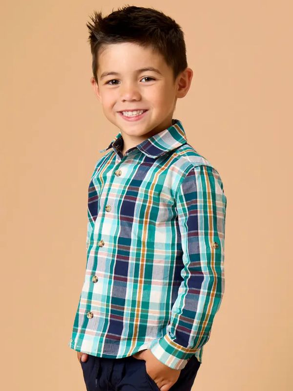 Forest Plaid Button Down Shirt