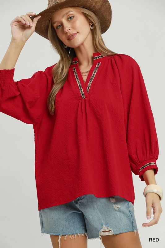V -Neck Collared Top