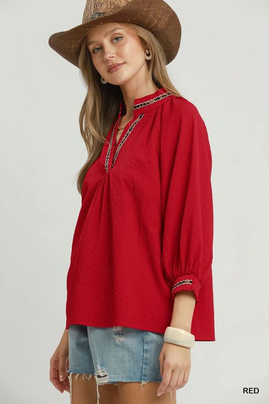 V -Neck Collared Top