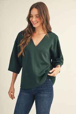 Solid V-Neck Top