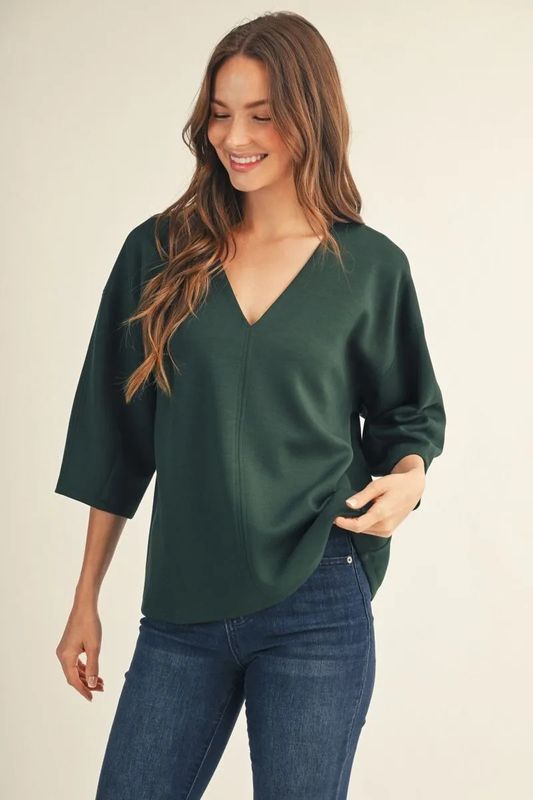 Solid V-Neck Top