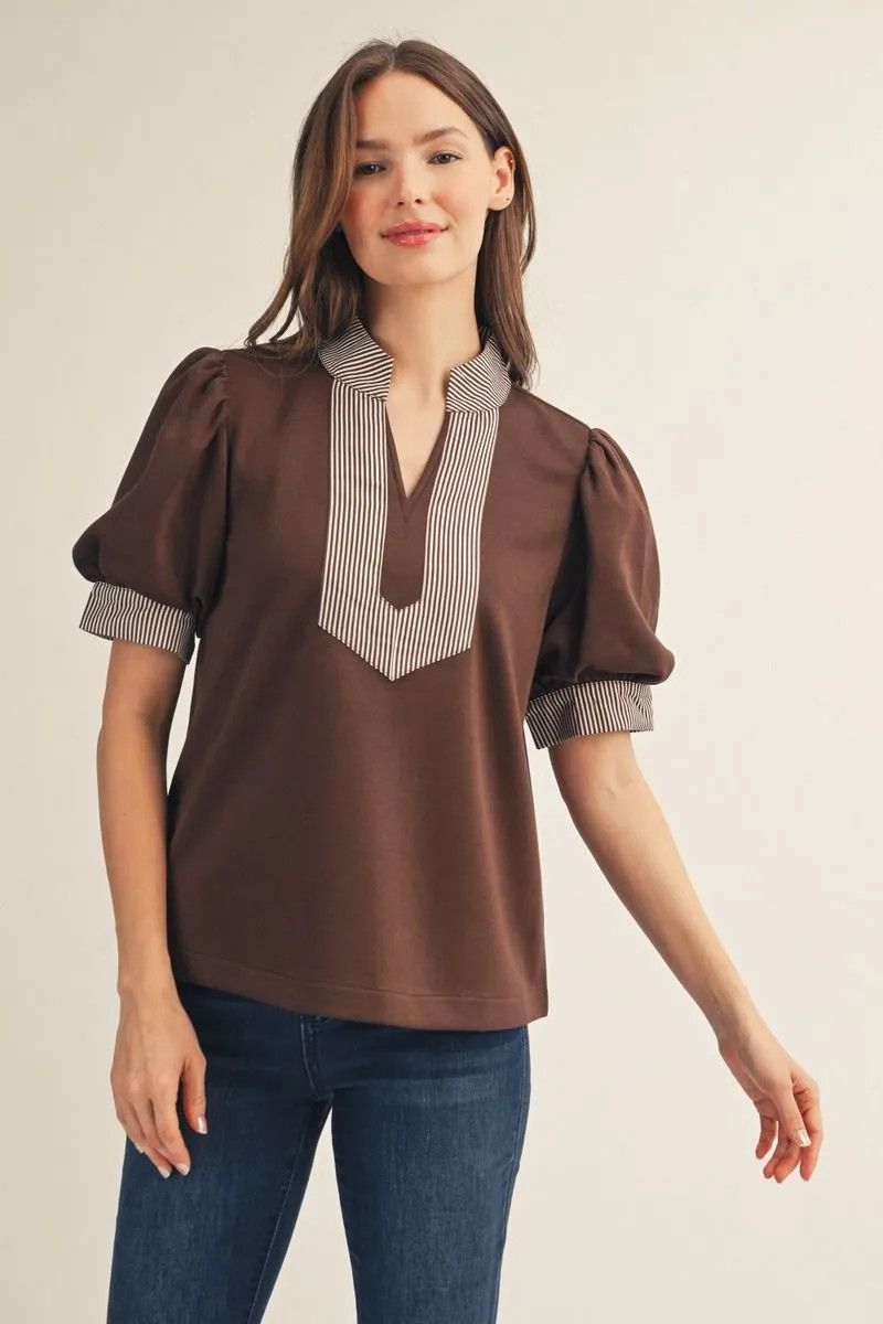 Top With Stripe Contrast 
