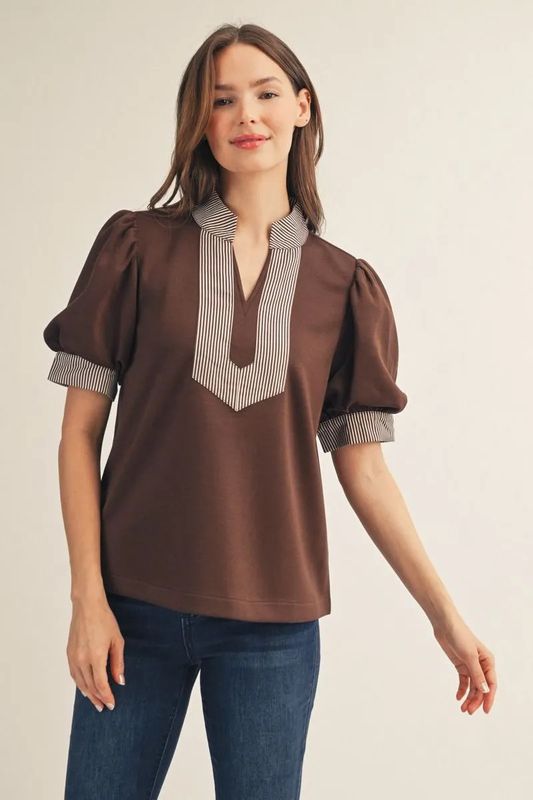 Top With Stripe Contrast 