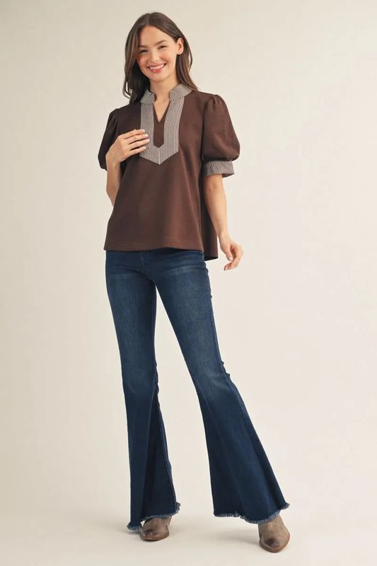 Top With Stripe Contrast 