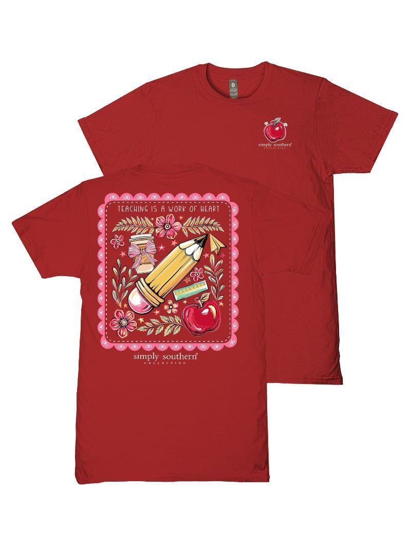 'Teaching Is A Work Of Heart' Short Sleeve Tee