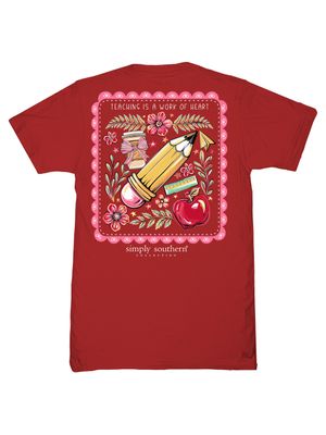 'Teaching Is A Work Of Heart' Short Sleeve Tee