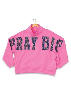 Everyday Mock Neck Sweatshirt-Pray Big-OS