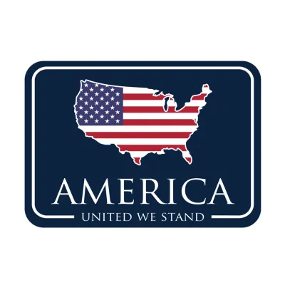 American Co. USA Outline Decal w/Flag-Navy