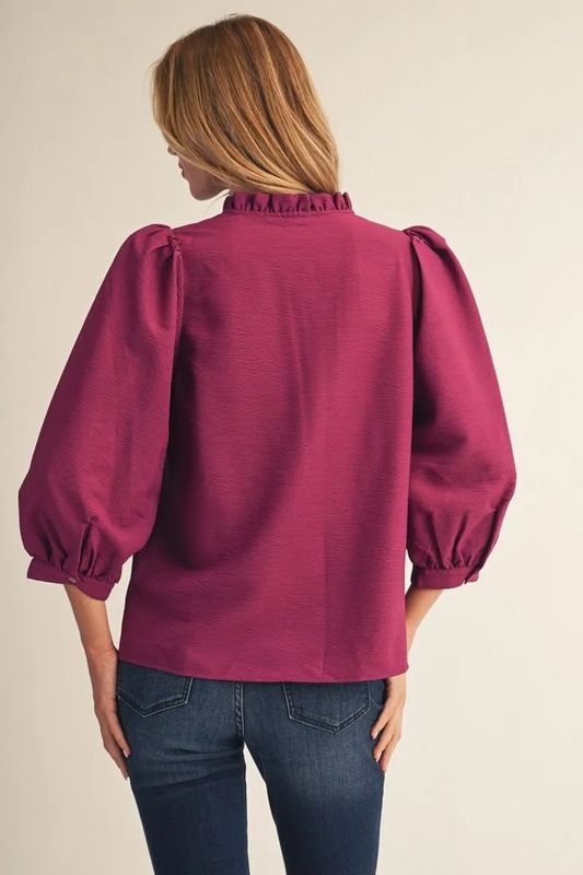 V-neck Textured Solid Top