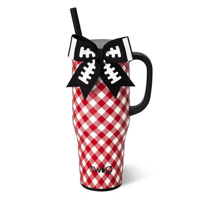 Gameday Gingham Red + Black Mega Mug 40oz