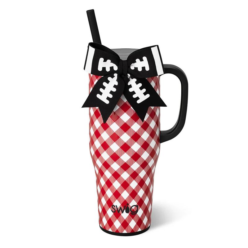 Gameday Gingham Red + Black Mega Mug 40oz