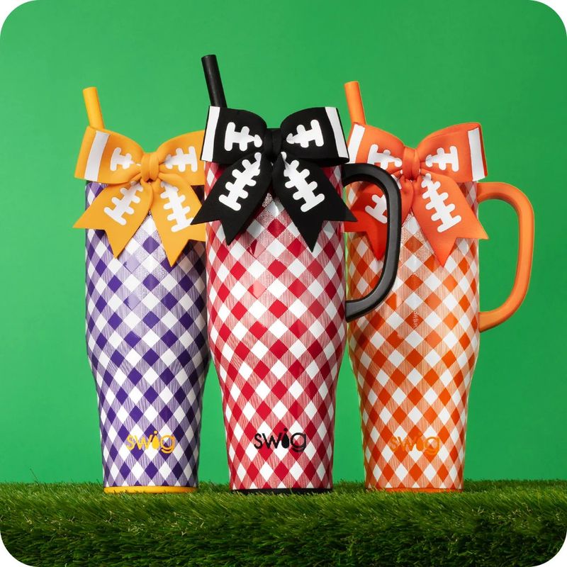 Gameday Gingham Red + Black Mega Mug 40oz