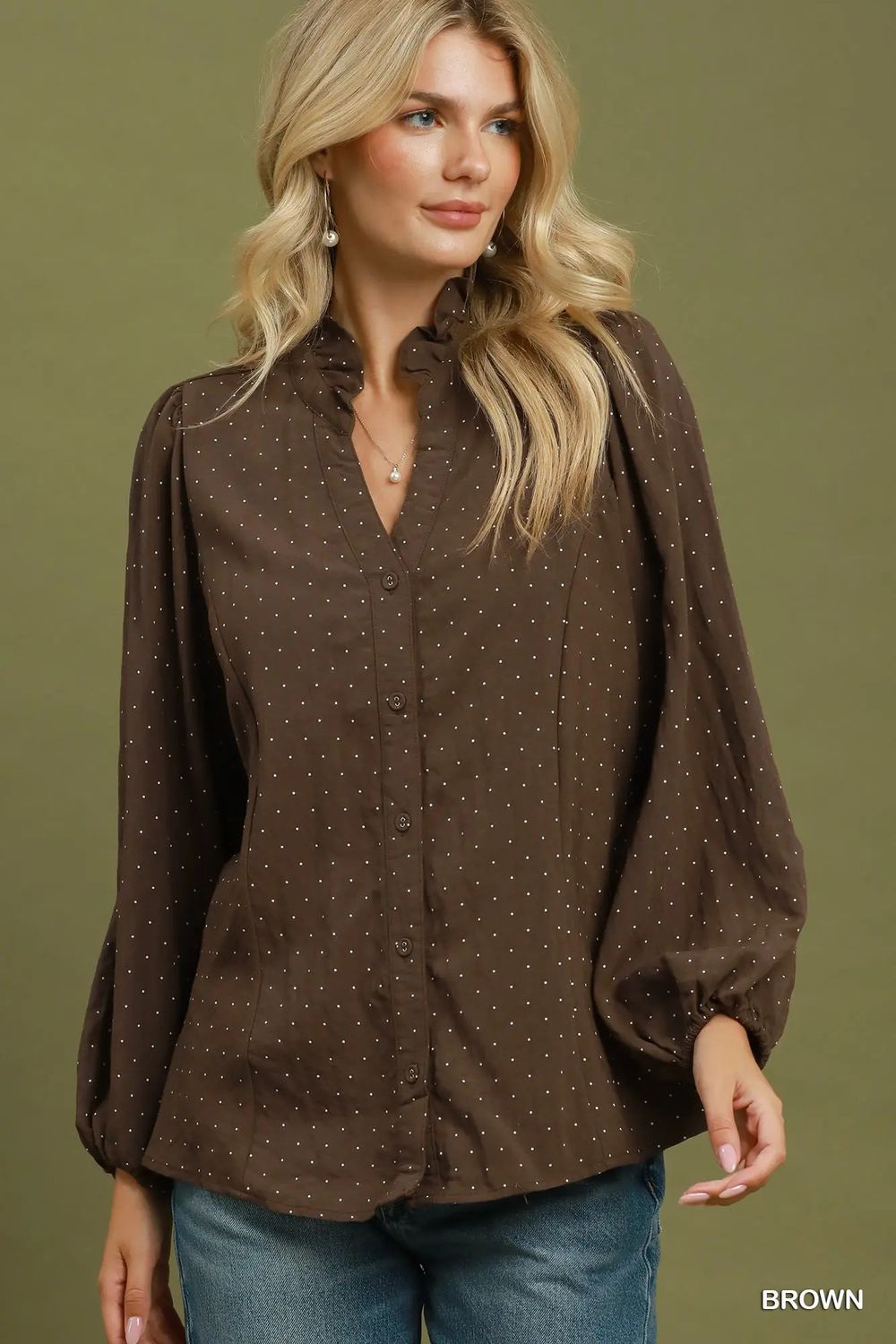 Ruffle Collar Blouse