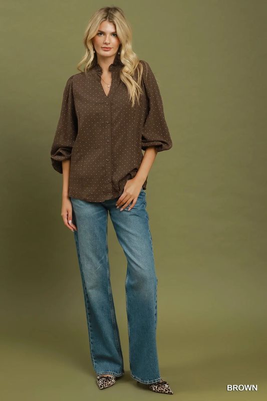 Ruffle Collar Blouse