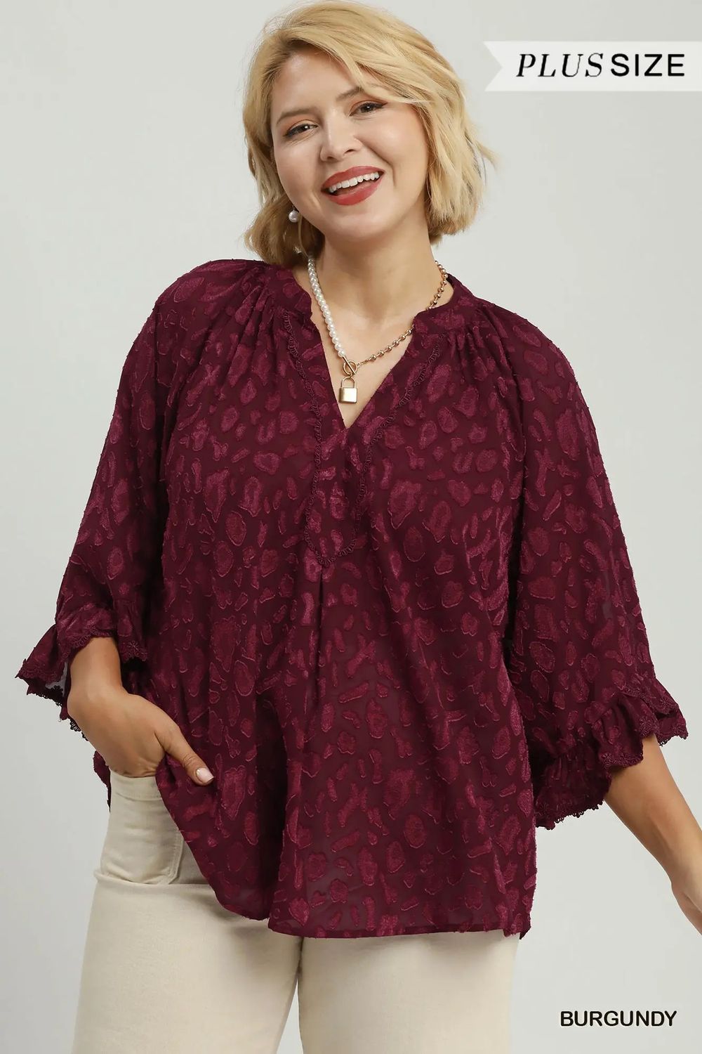 Plus Bell Sleeve Blouse